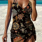 Aurora - tankini cu imprimeu floral și pantaloni scurți care controlează abdomenul — imagine 4