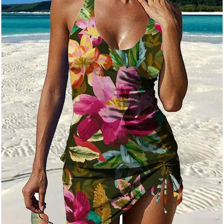 Aurora - tankini cu imprimeu floral și pantaloni scurți care controlează abdomenul — imagine 6