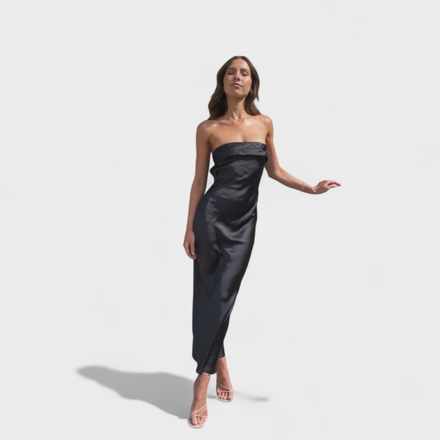 Avery - Rochie din satin fără mâneci — imagine 2