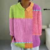Ayda - bluză jucăușă cu model patchwork — imagine 1