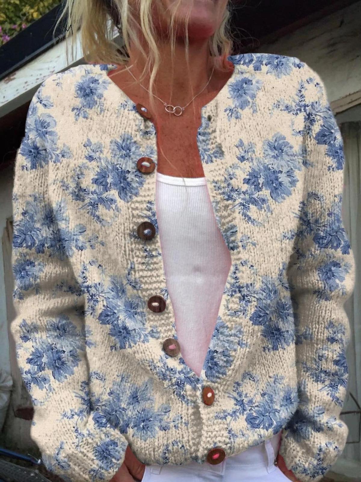 Bailey - Pulover cardigan tricotat retro — imagine 1