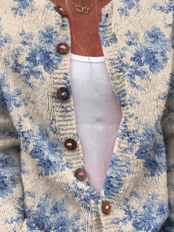 Bailey - Pulover cardigan tricotat retro — imagine 2