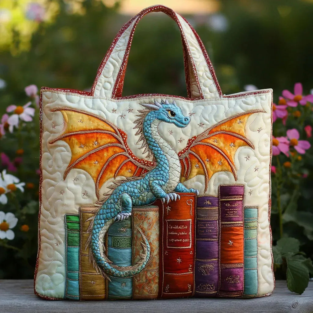 Melody - geantă matlasată, dragon gardian al cărților — imagine 1