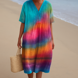 Bethany - rochie batik în culorile apusului — imagine 1