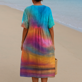 Bethany - rochie batik în culorile apusului — imagine 2