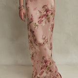 Bethany - rochie maxi elegantă din șifon floral cu decolteu tip gaură de cheie — imagine 4