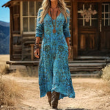 Bree - rochie casual cu mânecă lungă, inspirată din stil retro — imagine 1