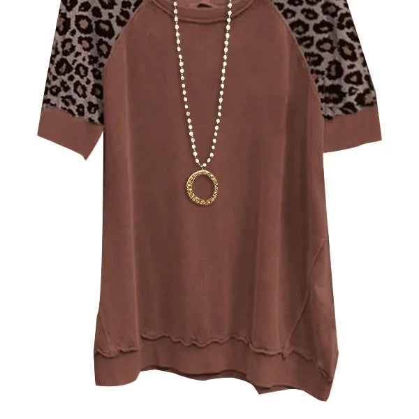 Bree - Top retro cu imprimeu leopard pentru femei — imagine 1