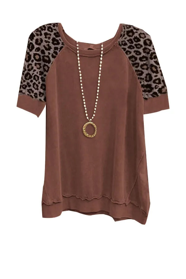 Bree - Top retro cu imprimeu leopard pentru femei — imagine 1