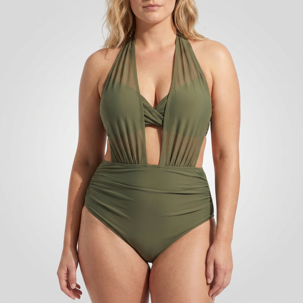 Brenda - Costume de baie 2 în 1 cu talie înaltă și control al abdomenului — imagine 1