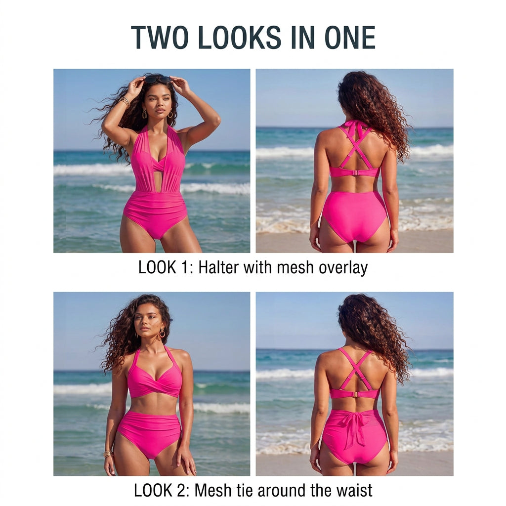 Brenda - Costume de baie 2 în 1 cu talie înaltă și control al abdomenului — imagine 21