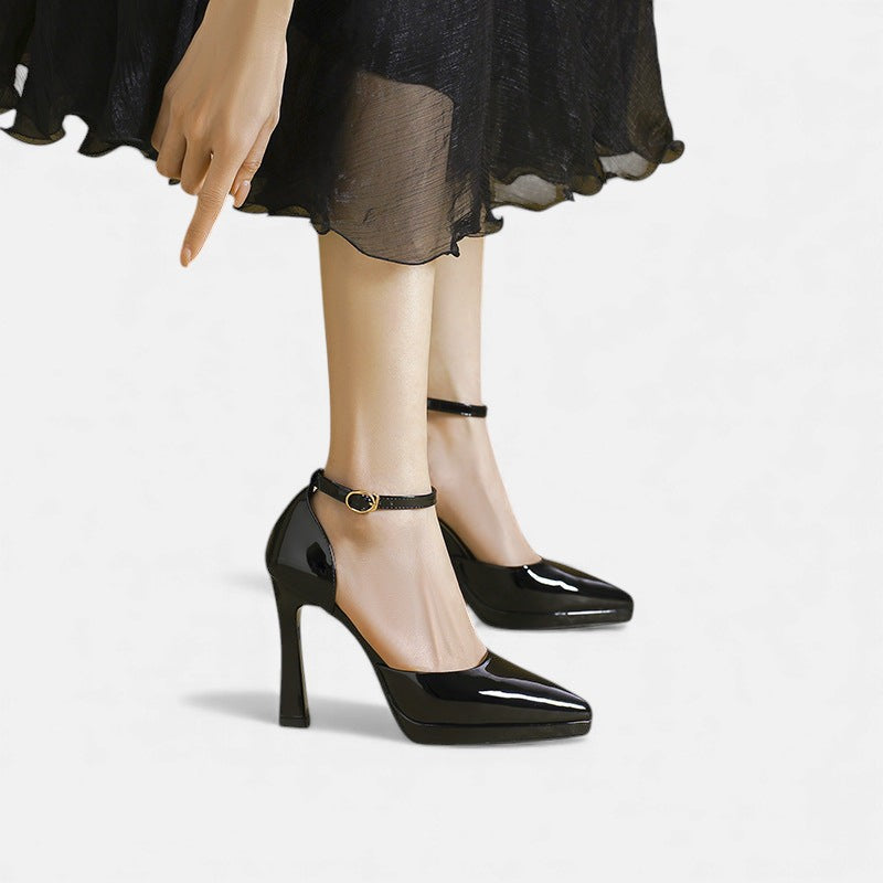 Brenda - pantofi din piele cu toc înalt — imagine 12