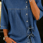 Brielle - Bluză lungă retro din denim — imagine 2