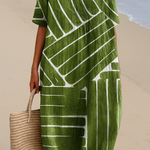 Brittany - rochie verde cu model geometric — imagine 2