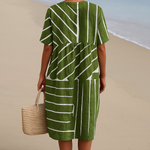 Brittany - rochie verde cu model geometric — imagine 3