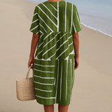 Brittany - rochie verde cu model geometric — imagine 3
