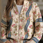 Camila - Cardigan cu imprimeu de trandafiri și panglici — imagine 1
