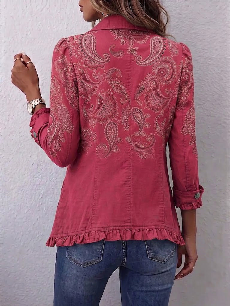 Camila - Jachetă retro cu volane Paisley — imagine 2