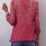 Camila - Jachetă retro cu volane Paisley — imagine 2