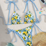 Candace - Costume de baie triunghiulare cu imprimeu de lămâie — imagine 1