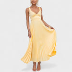 Carmen - rochie maxi plisată galbenă — imagine 1