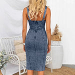 Cassandra - rochie elegantă din denim — imagine 2