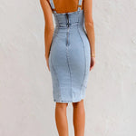 Cassandra - rochie elegantă din denim — imagine 4