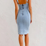 Cassandra - rochie elegantă din denim — imagine 4