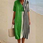 Cassidy - rochie verde aprins cu dungi negre — imagine 1