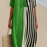 Cassidy - rochie verde aprins cu dungi negre — imagine 2