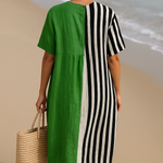Cassidy - rochie verde aprins cu dungi negre — imagine 3