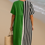 Cassidy - rochie verde aprins cu dungi negre — imagine 3