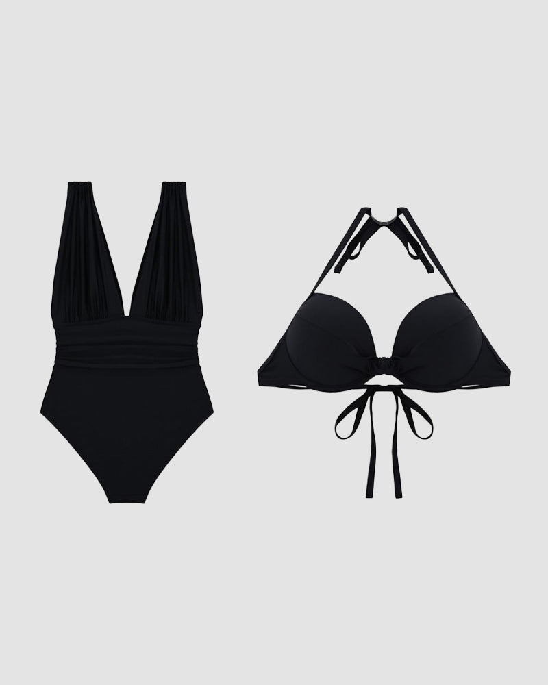 Cassidy - un costum de baie modelator luxos cu decolteu adânc în V — imagine 5