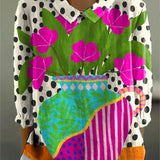 Bluză cu imprimeu floral artistic Charlotte — imagine 2