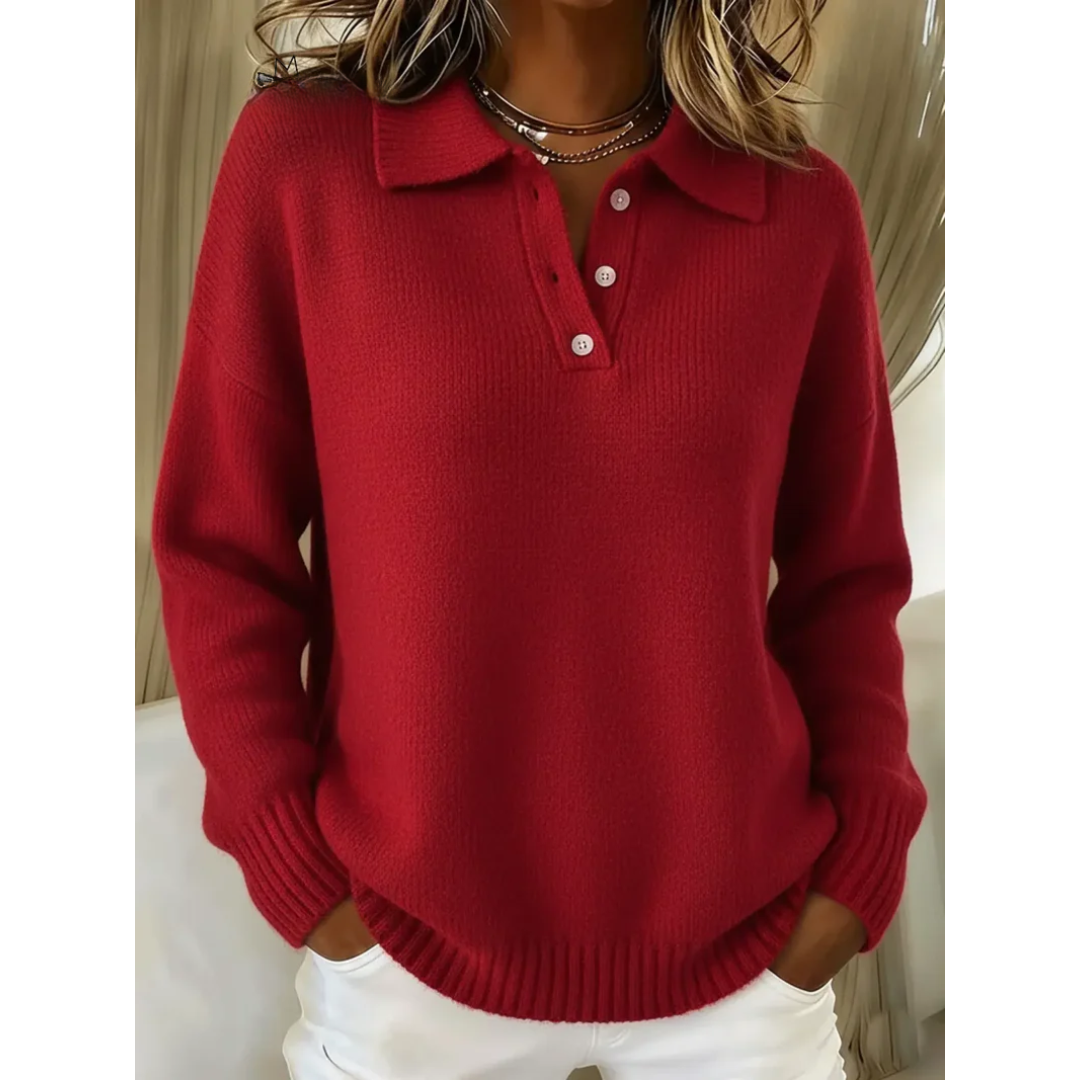 Charlotte - pulover moale cu guler polo — imagine 3