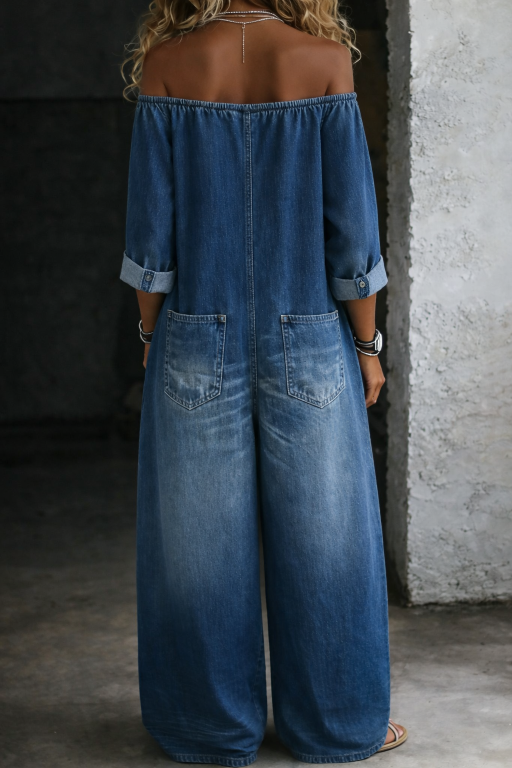 Chelsea - salopetă cu mânecă lungă și umeri goi — imagine 3
