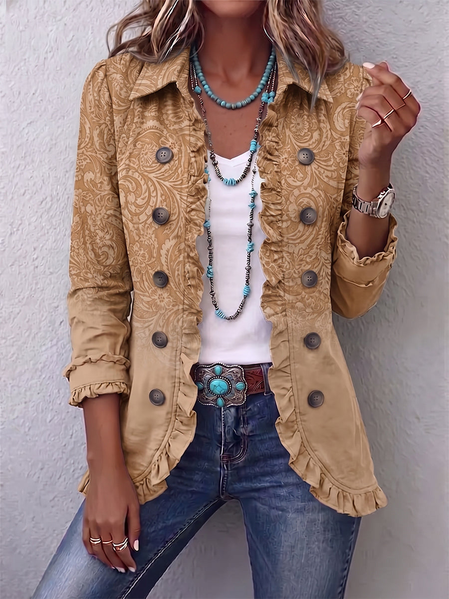 Chloe - Palton cu volane și design western — imagine 1