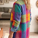 Chloe - Jachetă din denim cu model retro în carouri, model patchwork — imagine 2