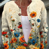 Cora - cardigan cu imprimeu floral retro — imagine 1