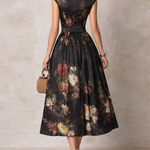 Courtney - Rochie midi plisată cu imprimeu floral și gaură de cheie — imagine 3