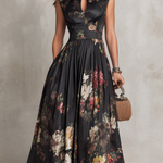 Courtney - Rochie midi plisată cu imprimeu floral și gaură de cheie — imagine 4