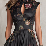 Courtney - Rochie midi plisată cu imprimeu floral și gaură de cheie — imagine 5