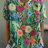 Bluză cu imprimeu floral în acuarelă Crystal — imagine 2