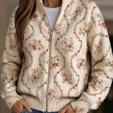 Danielle - cardigan de culoare crem cu un imprimeu floral delicat — imagine 1