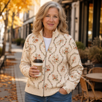 Danielle - cardigan de culoare crem cu un imprimeu floral delicat — imagine 2