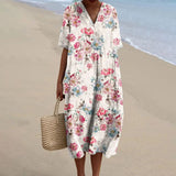 Daphne - rochie retro în stil floral din in — imagine 1