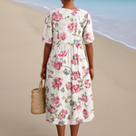 Daphne - rochie retro în stil floral din in — imagine 2