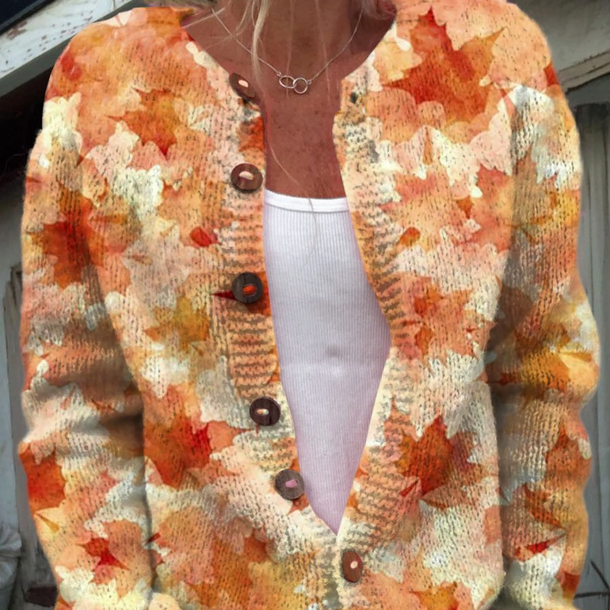 Delaney - Pulover cardigan tricotat retro — imagine 1