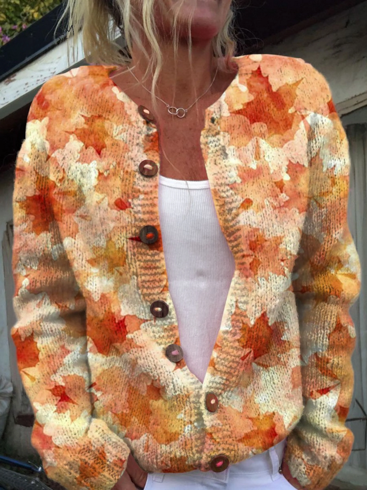 Delaney - Pulover cardigan tricotat retro — imagine 1