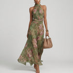 Diana - Rochie lungă cu imprimeu floral și bretele — imagine 1